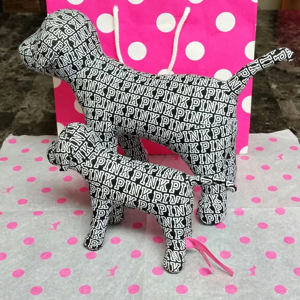 VS PINK Black/White Logo Giant/Mini Dog Set ⭐RARE⭐